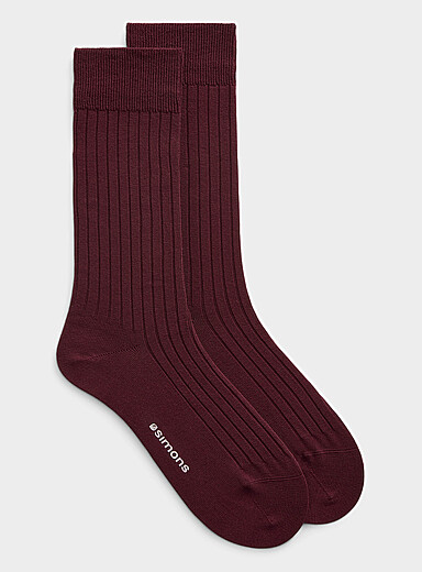 Finely ribbed organic cotton dress socks