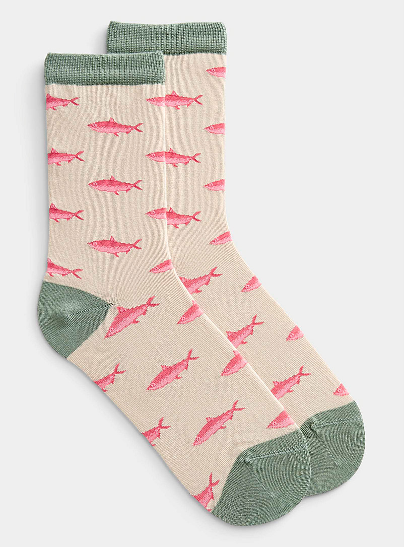 Simons Pink Shark sock for women