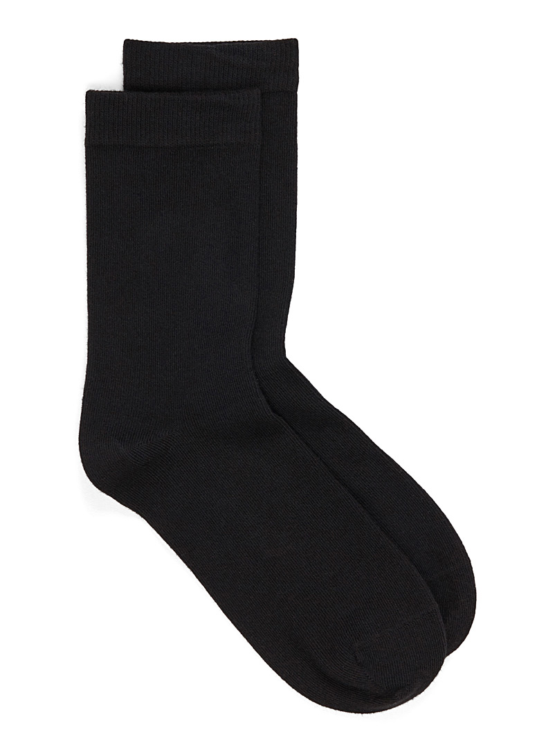 Simons Black Solid basic socks for women