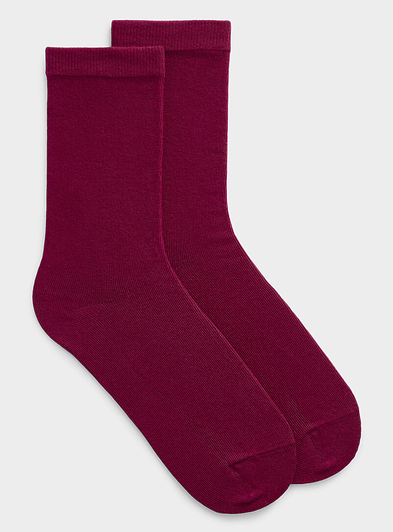 Simons Pink Solid comfortable socks Made in Portugal for women