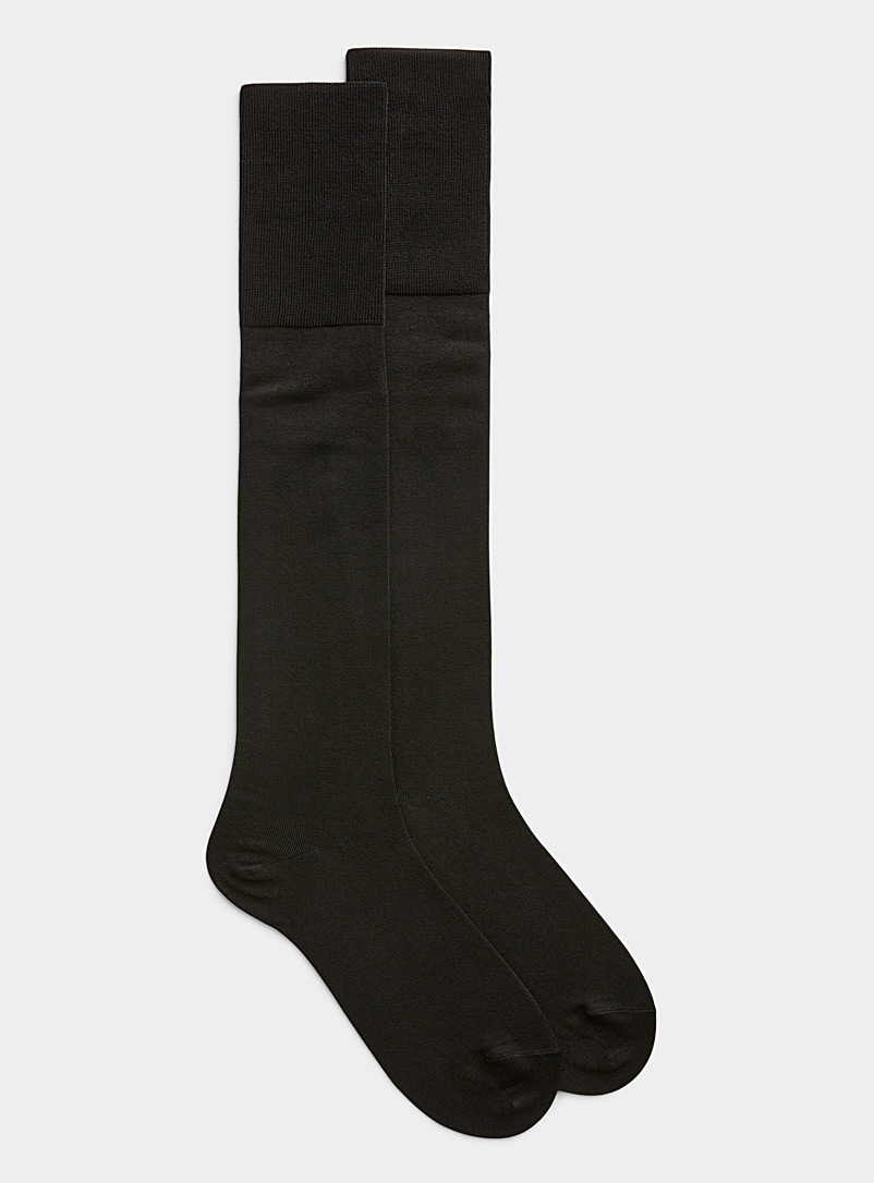 Le 31: La chaussette habillée fil d'Écosse Noir pour homme
