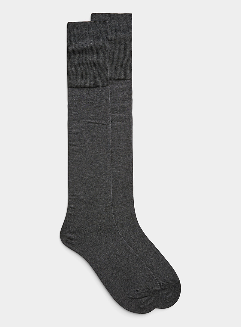 Le 31 Charcoal Lisle dress sock for men
