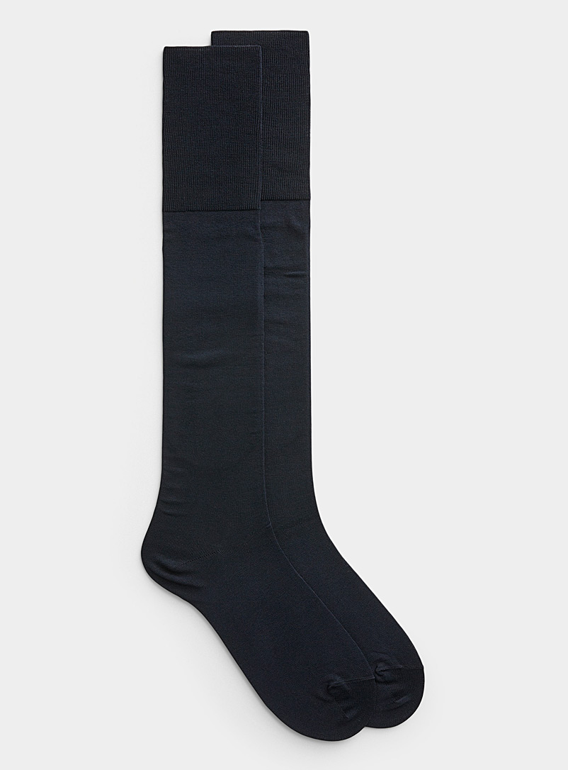 Le 31 Marine Blue Lisle dress sock for men