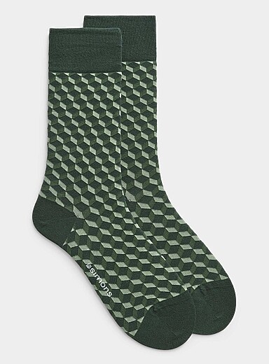 La chaussette m&eacute;lange de coton bio cubes