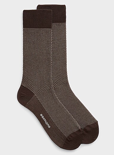 Embossed knit dress socks