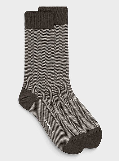 Stretch herringbone dress socks
