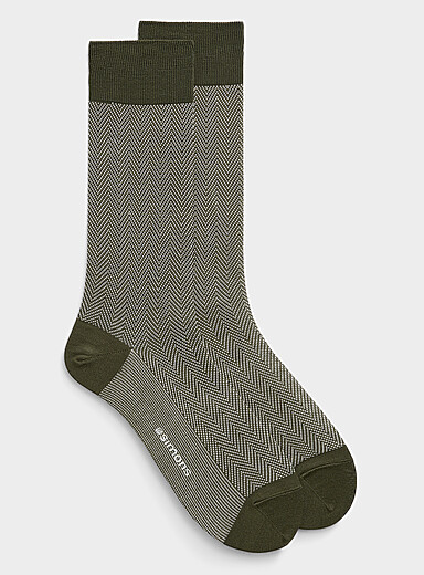 Stretch herringbone dress socks
