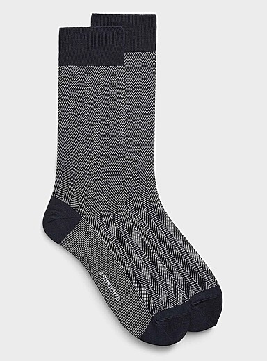 La chaussette habill&eacute;e extensible chevrons