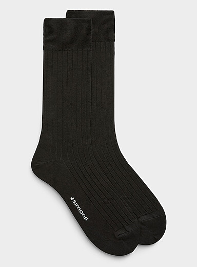 Stretch ribbed dress socks
