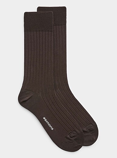 Stretch ribbed dress socks
