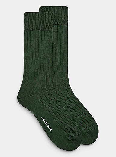Stretch ribbed dress socks