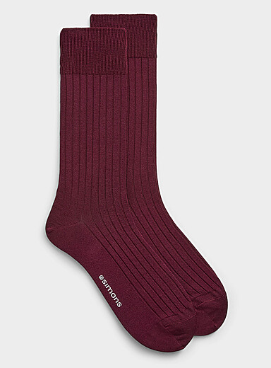 Stretch ribbed dress socks