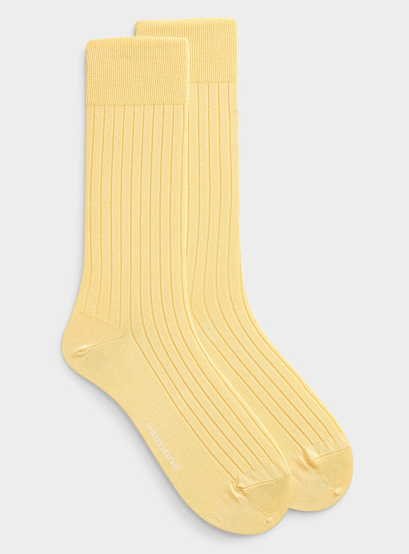 Le 31 Blue Stretch ribbed dress socks for men