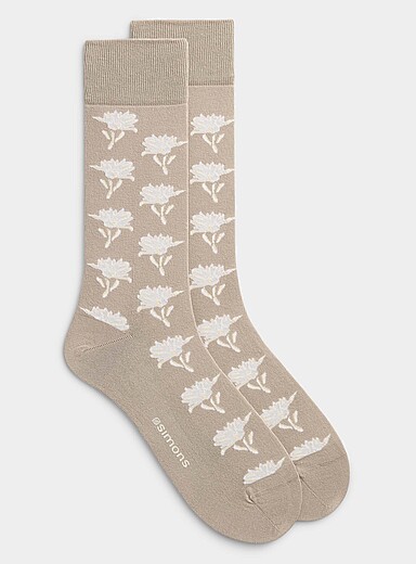 Jacquard flower socks