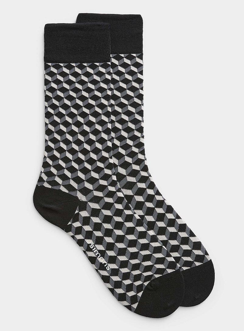 Cubes organic-cotton-blend socks product image (primary)