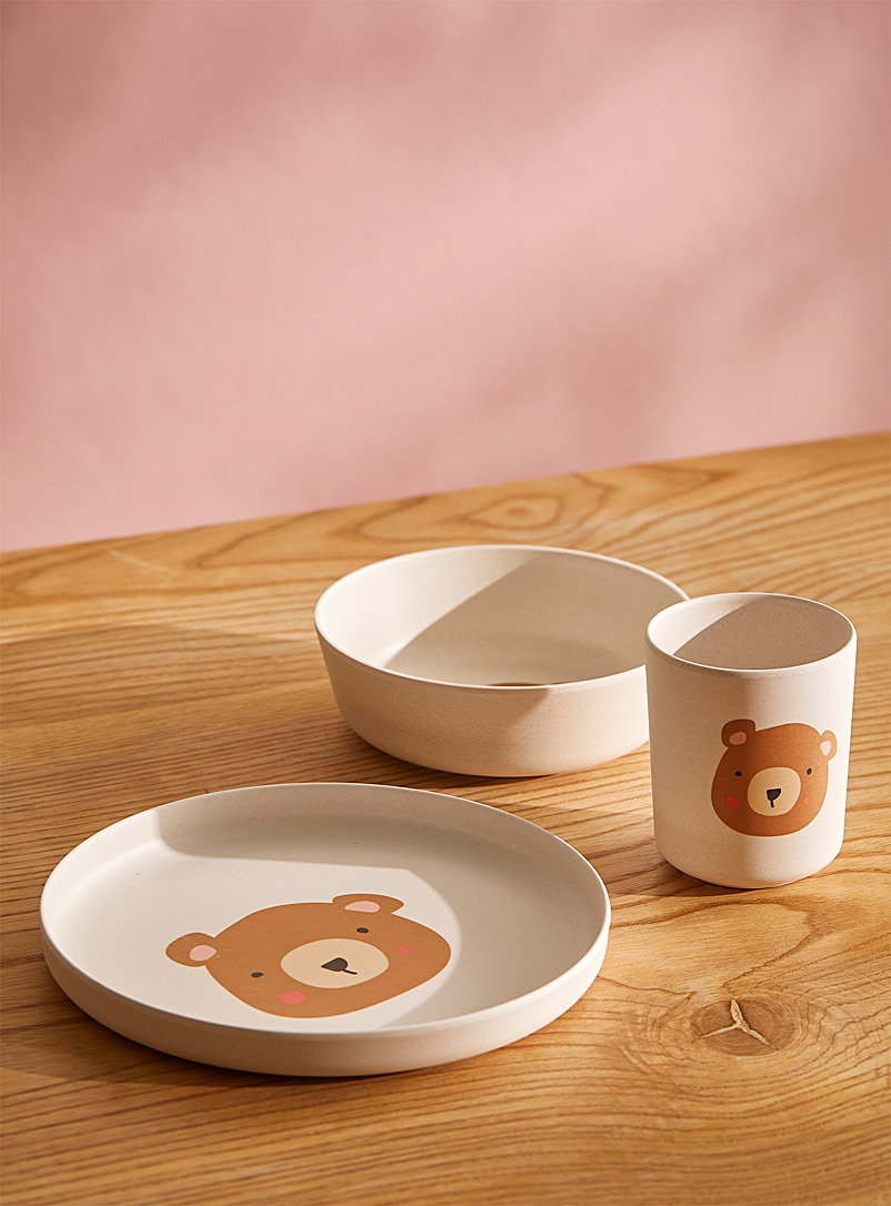 Simons Maison Assorted Little bear bamboo tablewear Three-piece set