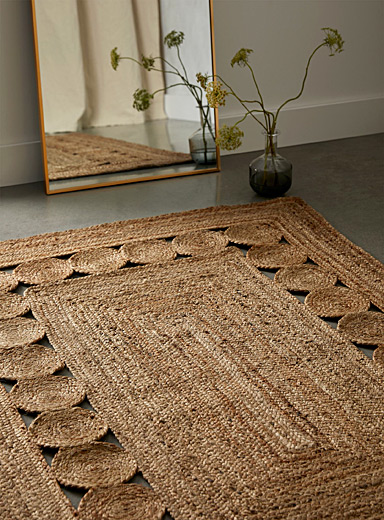 Rectangular braided jute rug 120 x 180 cm, Simons Maison