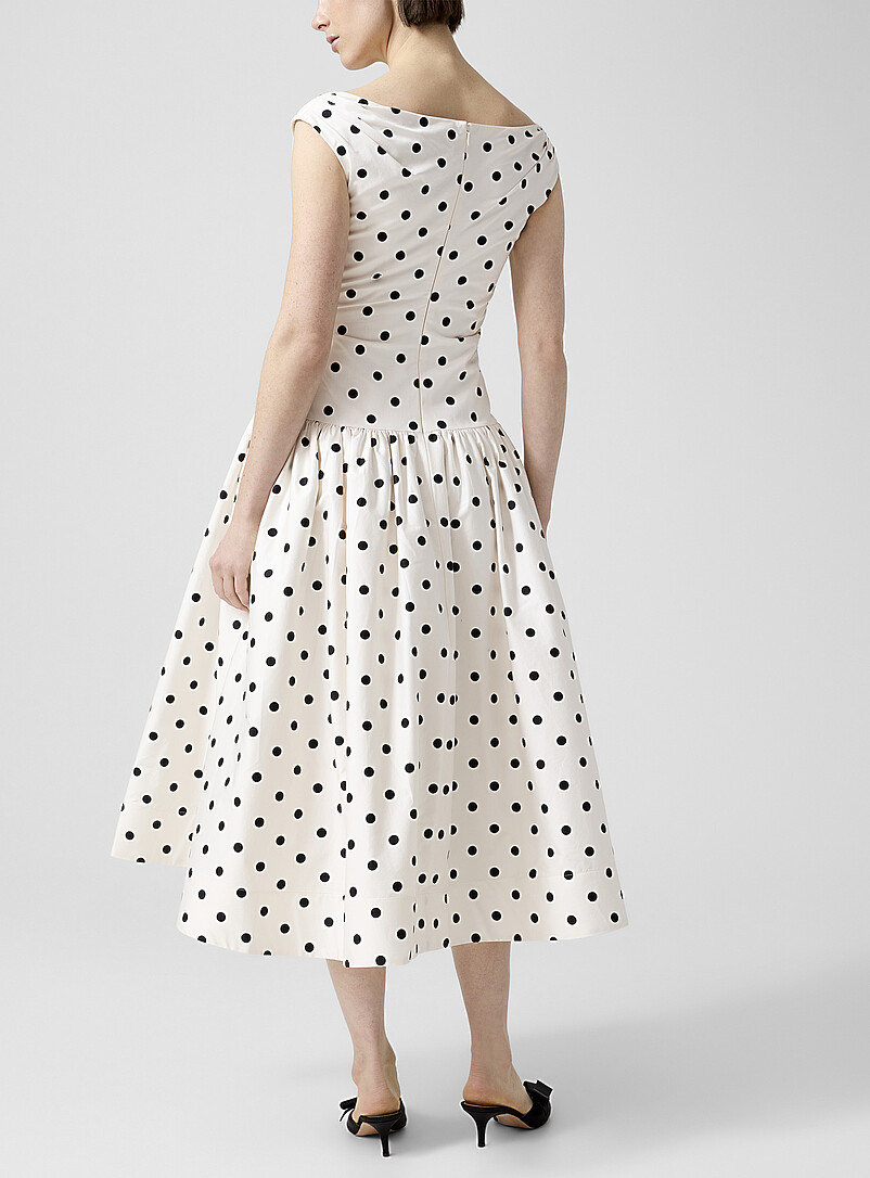 Poplin polka dot V-neck dress product image 3
