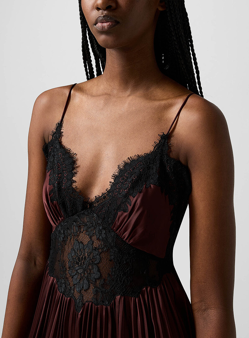 Brown lace slip dress product image 2