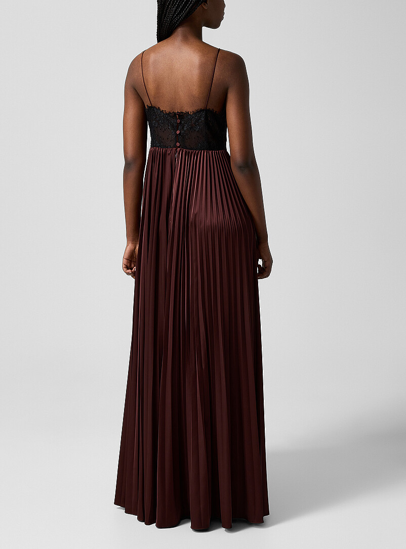 Brown lace slip dress product image 3