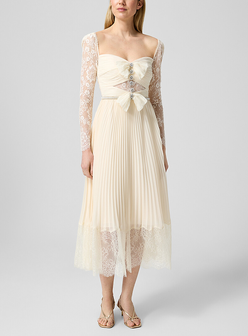 Draped Lace Bust Dress