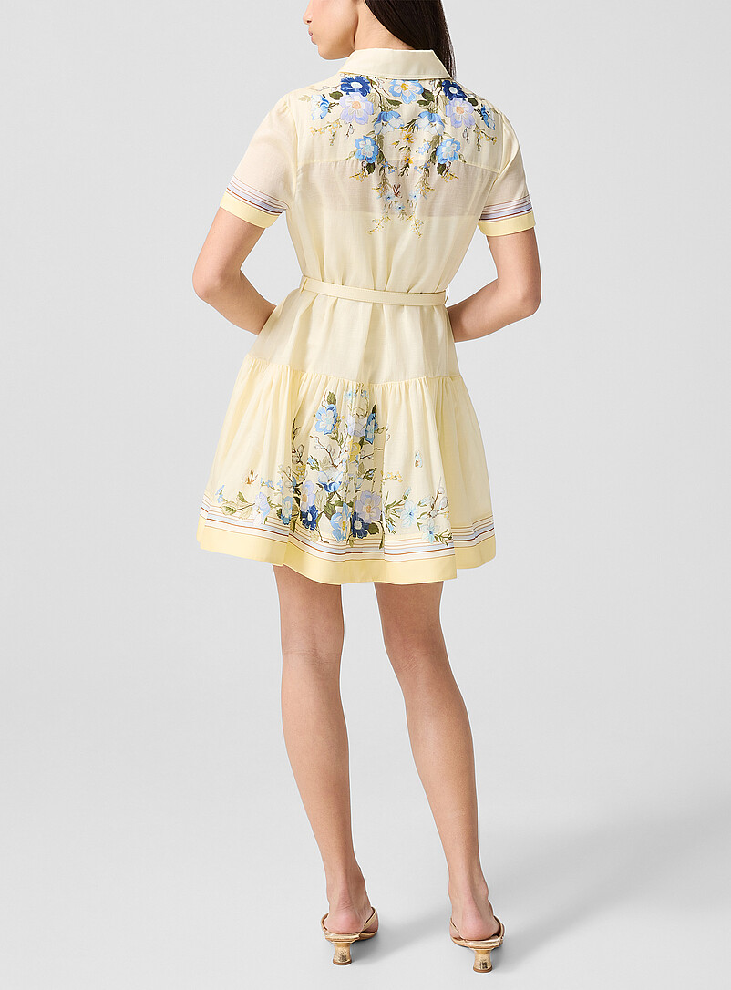 Short floral-print yellow shirt dress product image 3