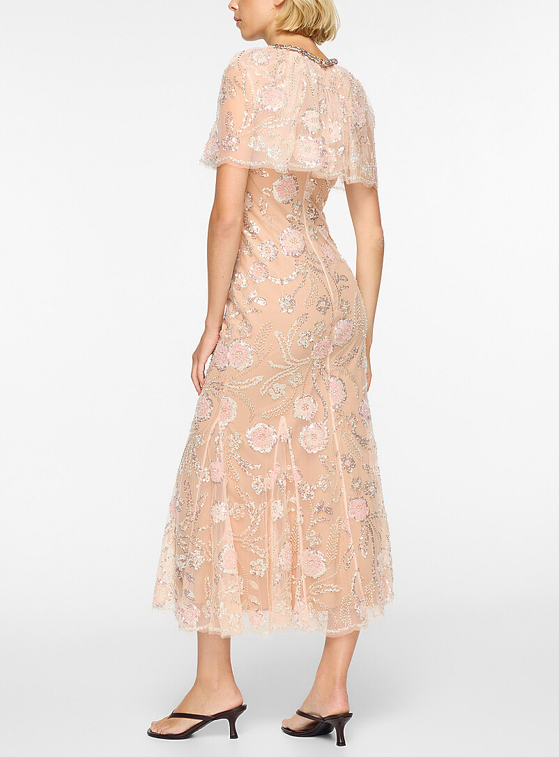 Embellished tulle caped midi dress product image 3