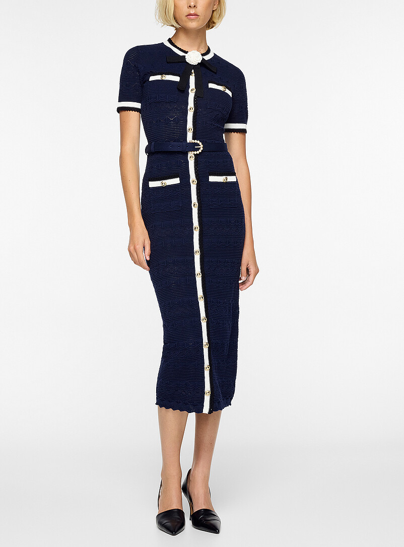 Pointelle knit midi dress product image (primary)