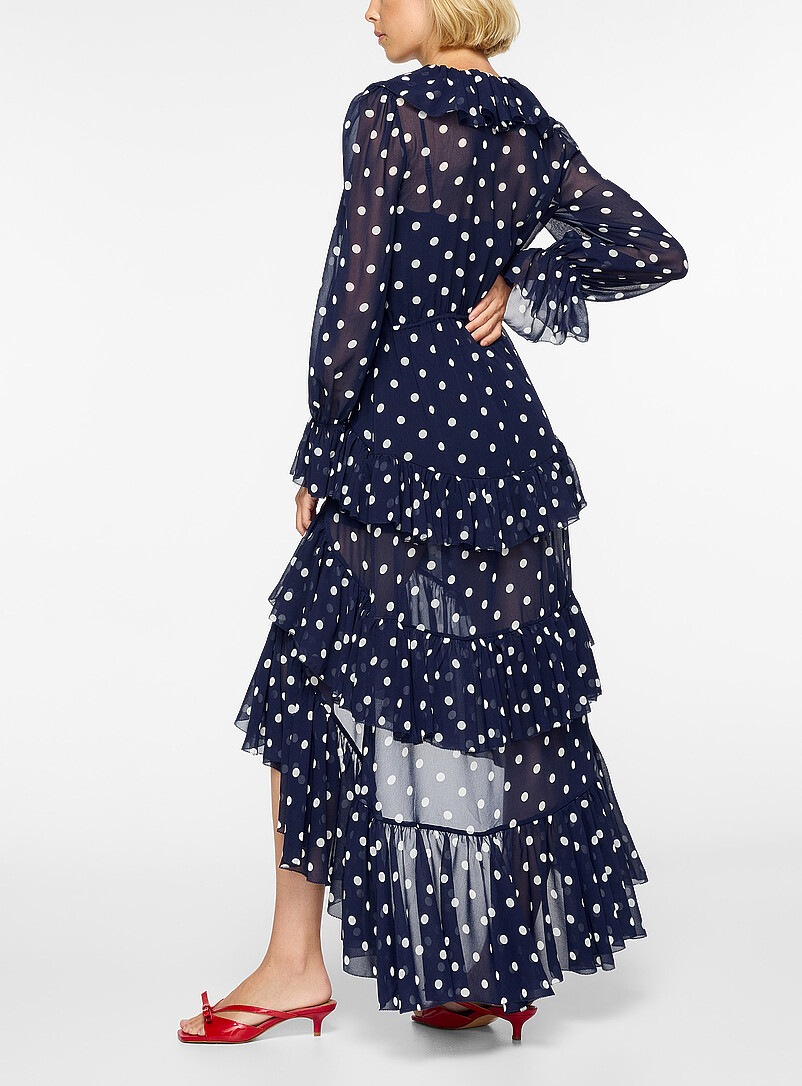 Polka-dotted ruffled tiered maxi dress product image 3