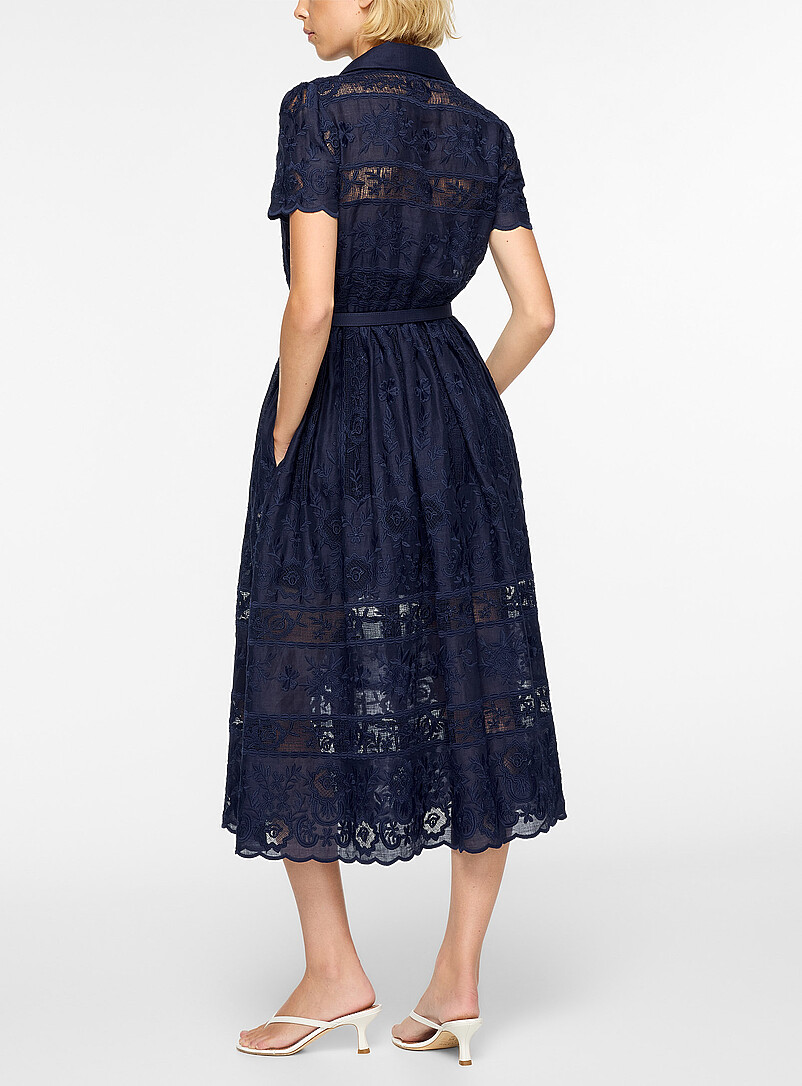 Guipure embroidery buttoned midi dress product image 3