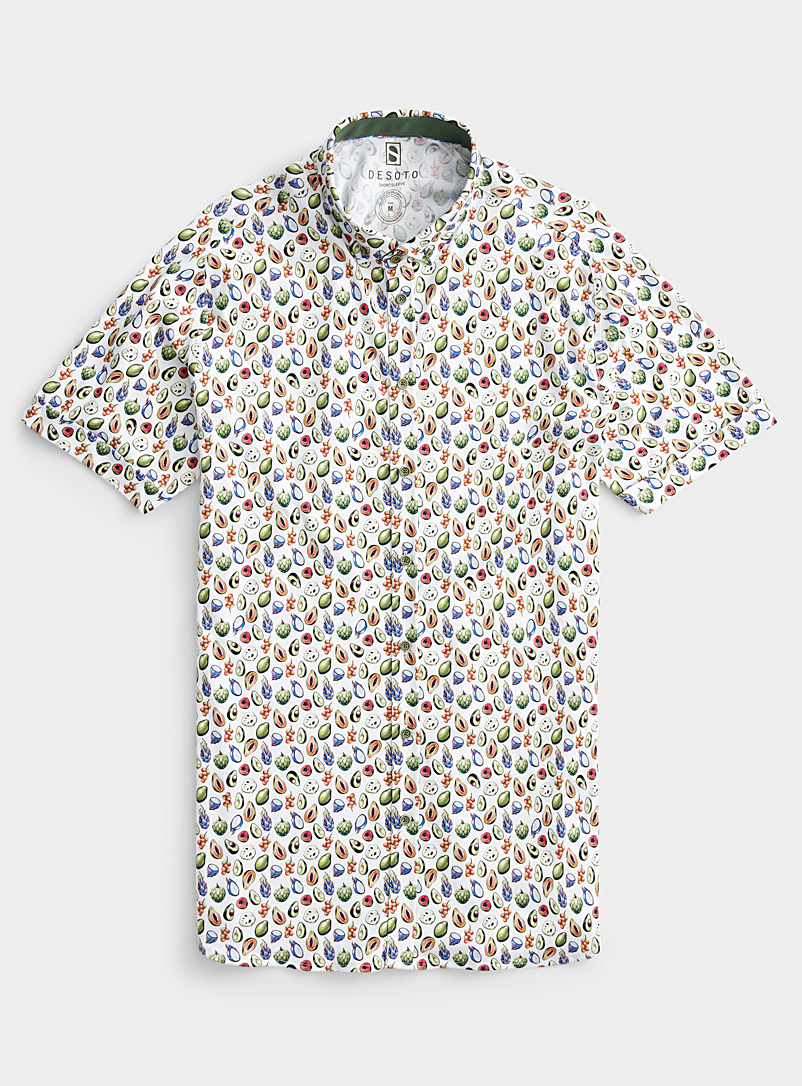 Exotic fruit knit shirt | Desoto | Shop Men's Long Sleeve Casual Shirts ...