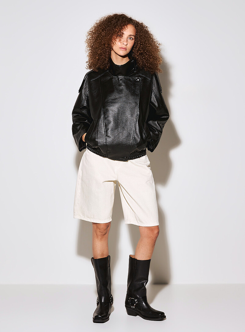 Faux-Leather Biker Jacket