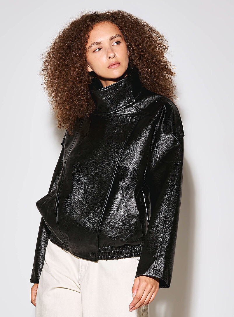Faux-leather biker jacket product image 2