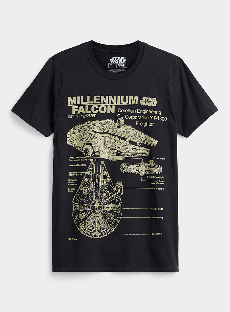Le 31 Black Millennium Falcon T-shirt for men