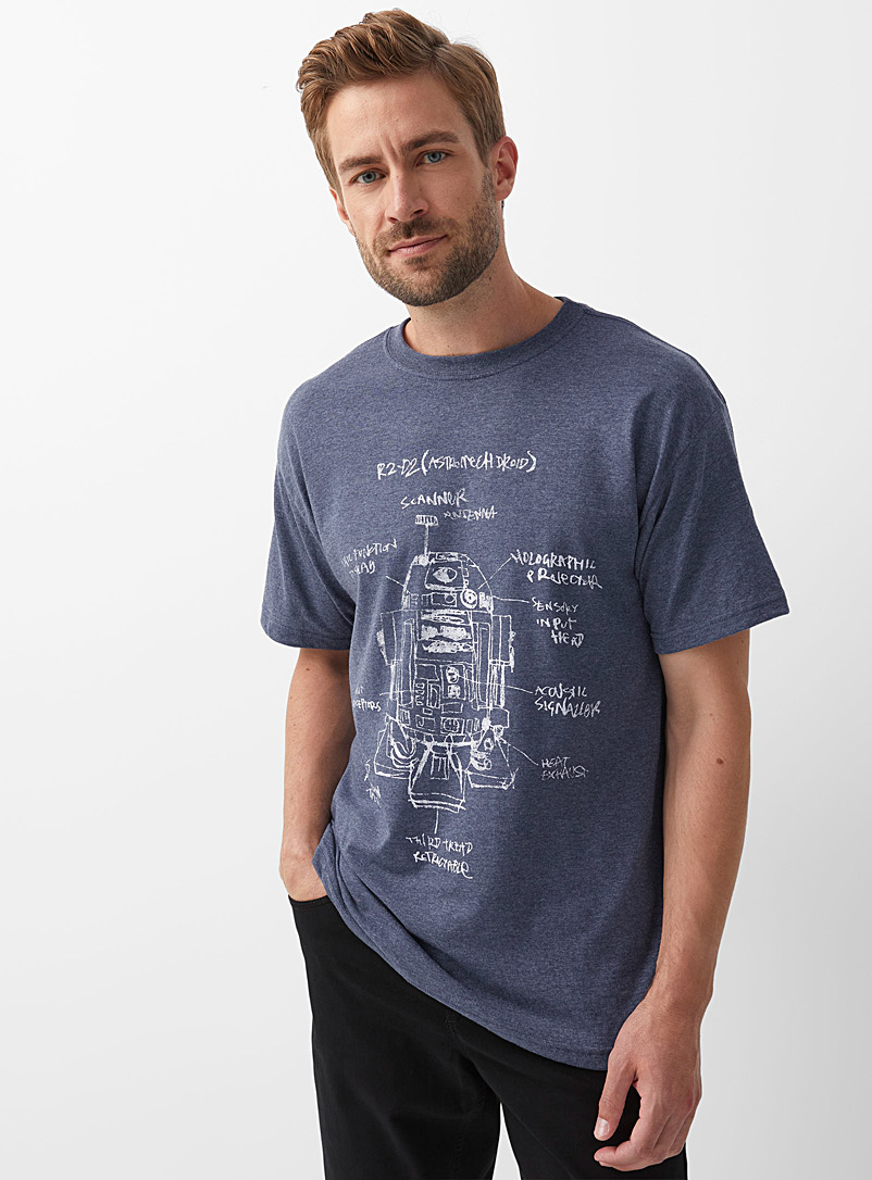 Le 31 Grey R2D2 T-shirt for men