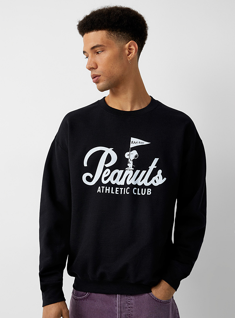 Le 31 Black Snoopy athletic Club sweatshirt for men