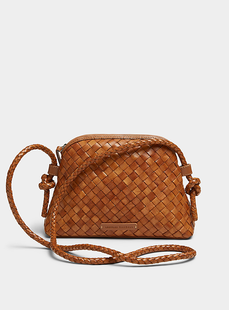 Loeffler Randall Brown Marybeth braided leather mini bag for women
