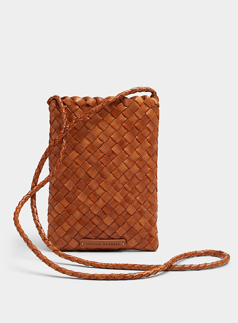 Loeffler Randall Brown Grace braided leather mini bag for women