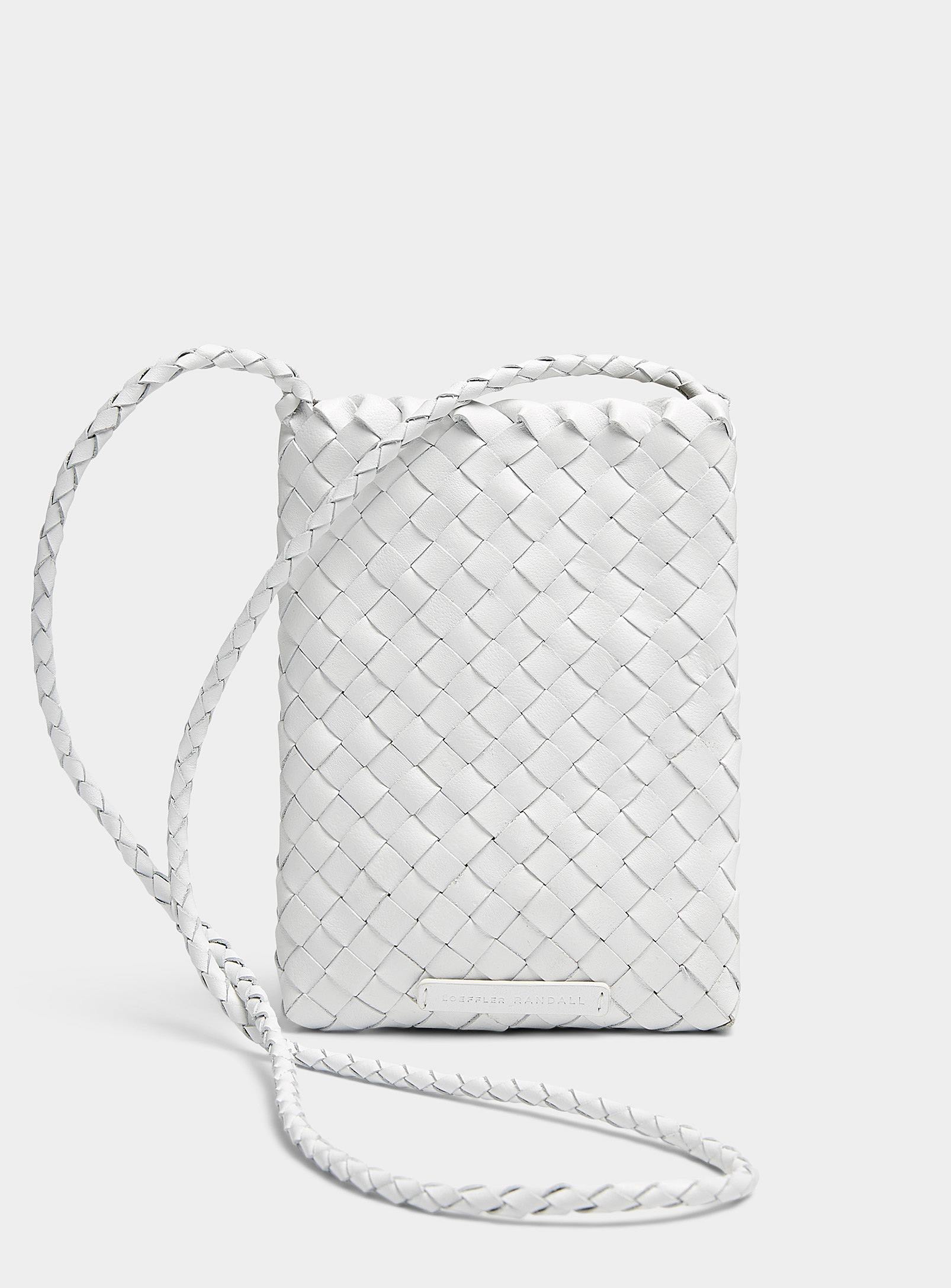 Loeffler Randall Grace Braided Leather Mini Bag In White
