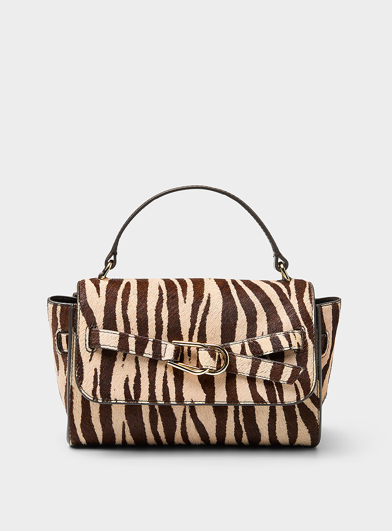 Alexei Zebra Pony Hair Leather Evening Bag