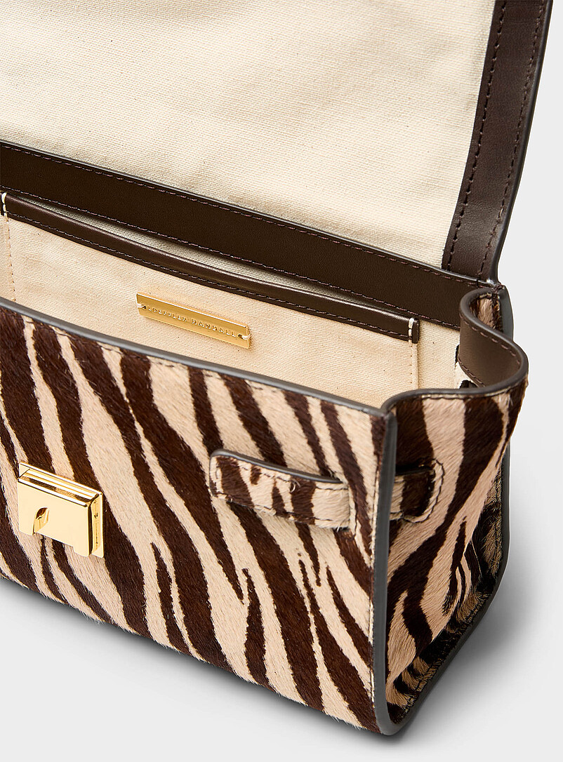 Alexei zebra pony hair leather evening bag product image 3