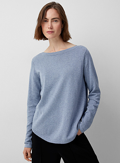 Dolman-sleeve ribbed sweater