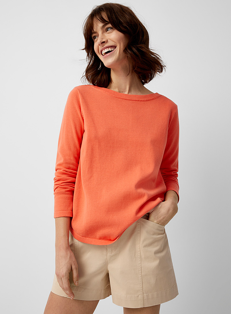 Contemporaine Tangerine Rounded boat-neck sweater for women