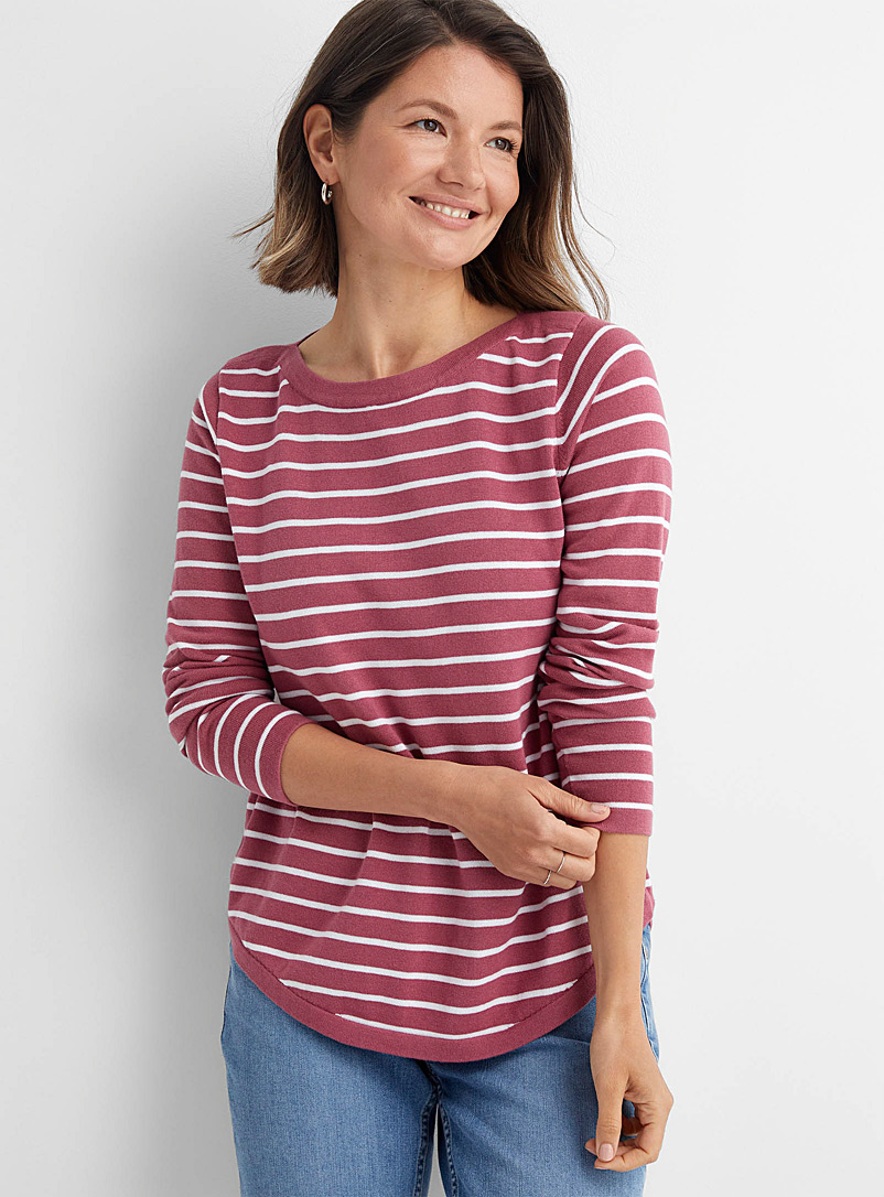 Contemporaine Medium Pink Boatneck sailor sweater for women