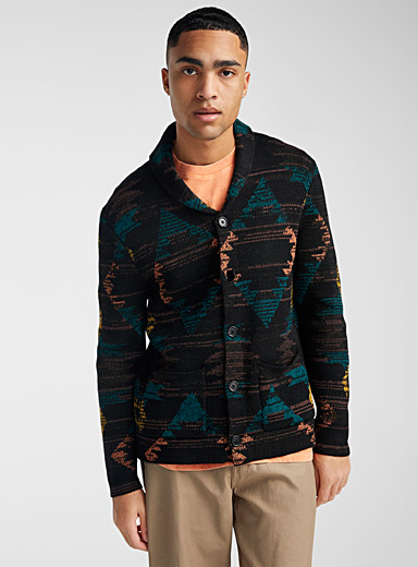 Geo pattern grandpa cardigan | Djab 