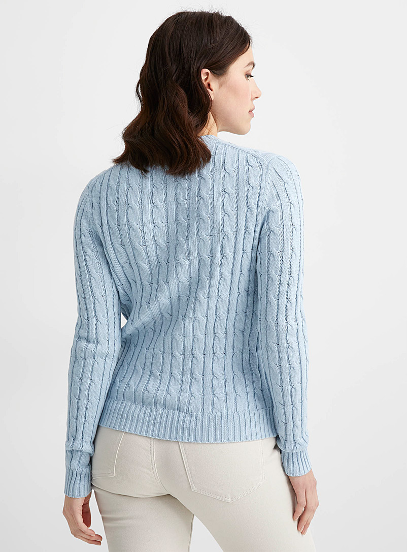 Contemporaine Ecru/Linen Twisted cable crew-neck sweater for women