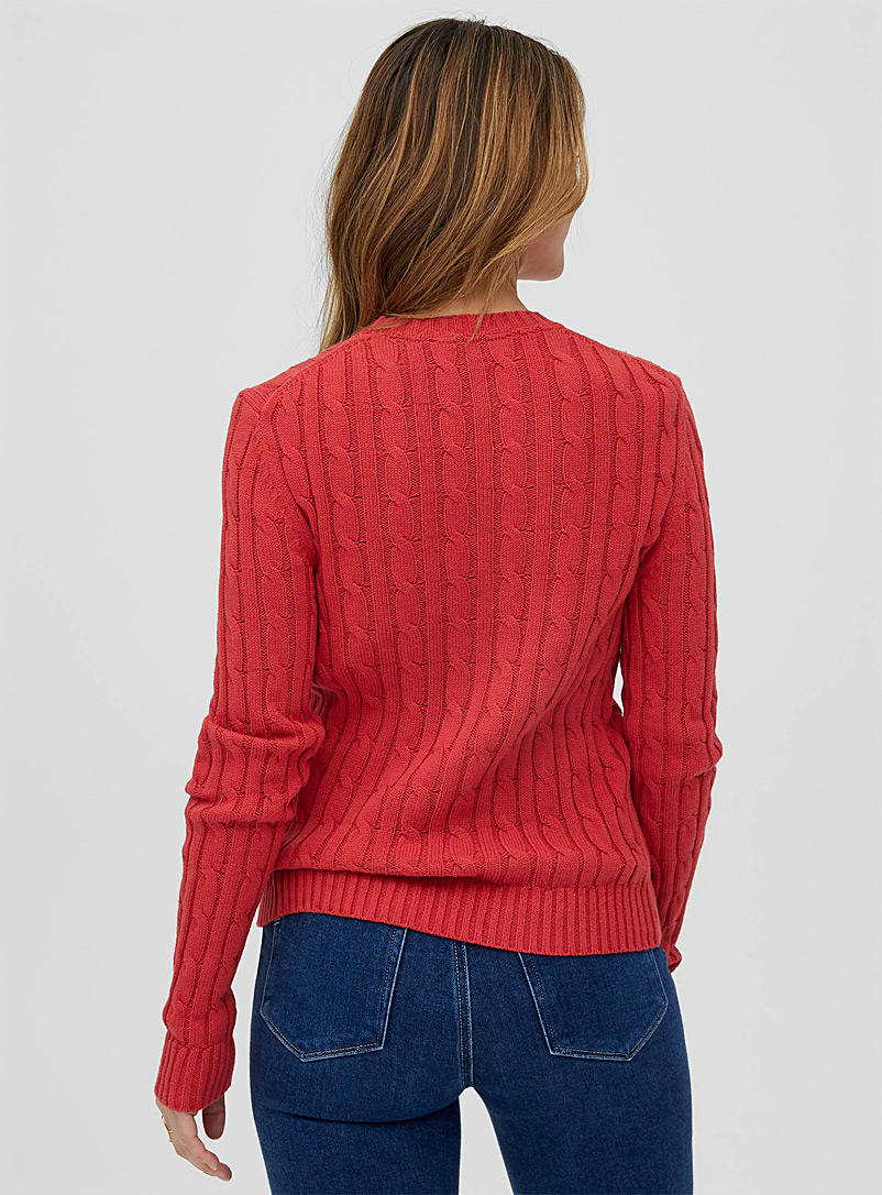 Contemporaine Ecru/Linen Twisted cable crew-neck sweater for women