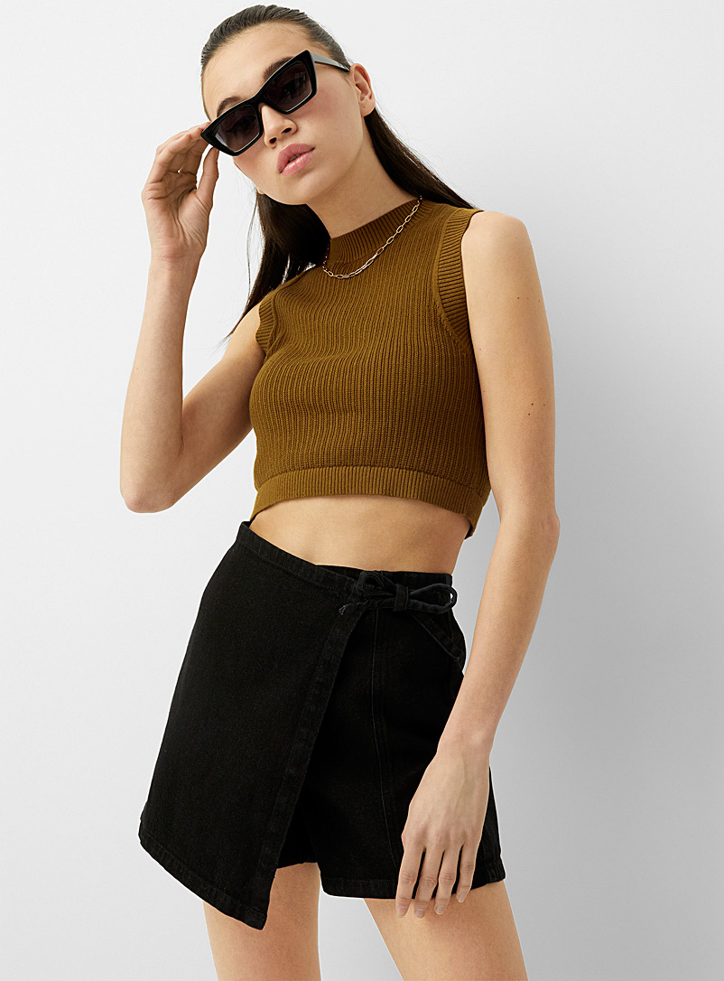 Twik Toast Finely ribbed cropped tank for women
