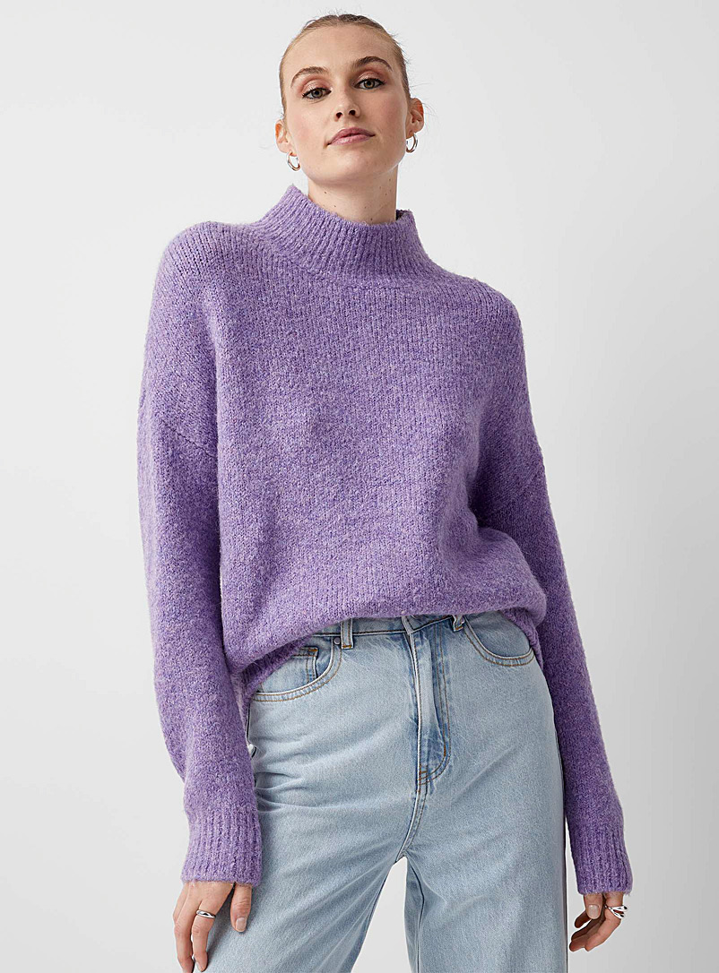 Icône Lilacs Oversized sweater with a touch of wool for women