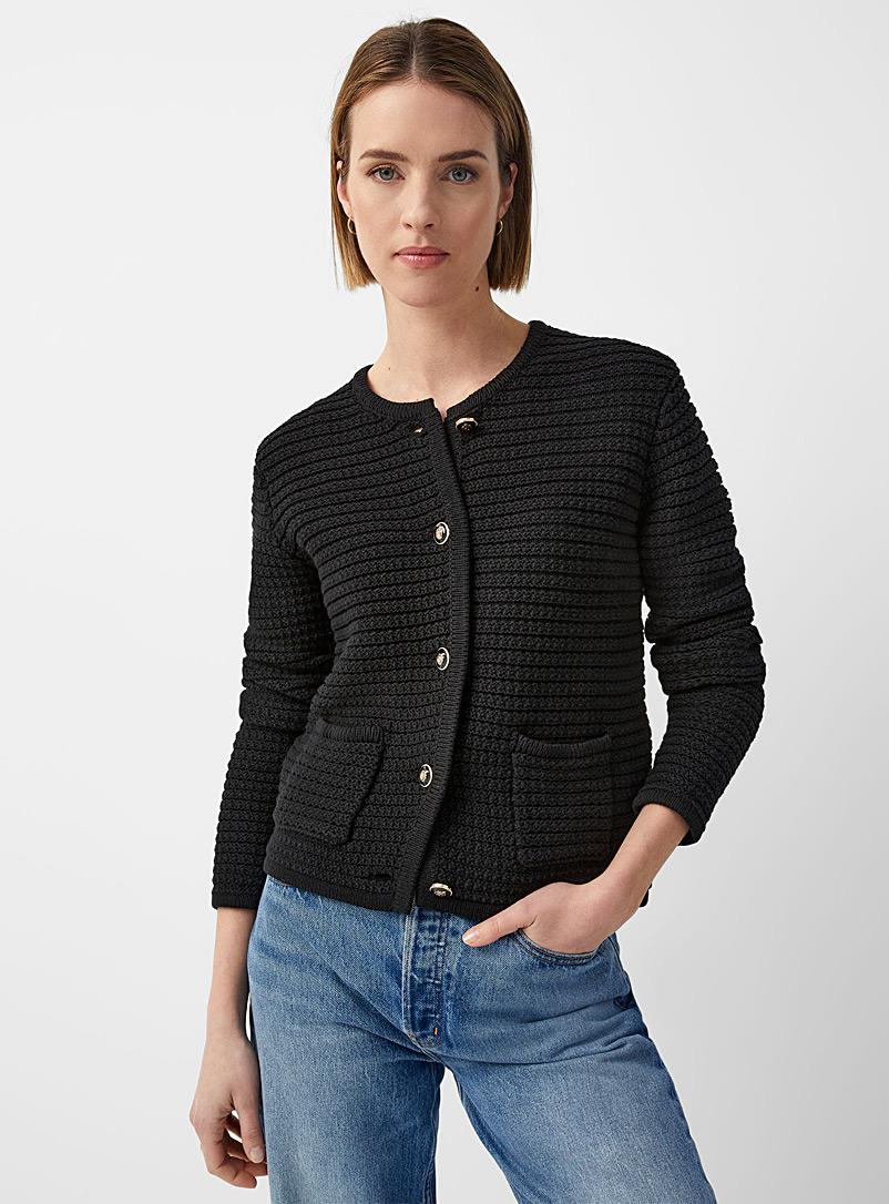 Crest buttons textured cardigan | Contemporaine | Shop Women's